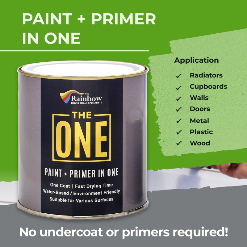 THE ONE All-In-One Paint & Primer - Grey Matte, 33.8 Fl Oz/1 Liter | 1 Coat Formula | Easy Indoor & Outdoor Decorating for Home & Garden Walls, Floors & Furniture | Water-Based & Low VOC - Image 2
